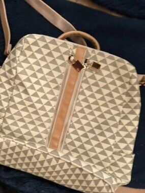 12" x 12" faux leather small backpack purse bag back pack   travel carry